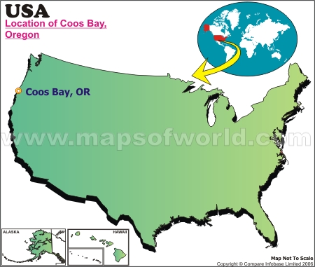 Location Map of Coos Bay, USA