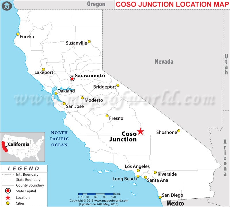 Where is Coso Junction located in California