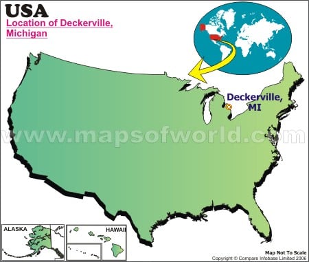 Location Map of Deckerville, USA