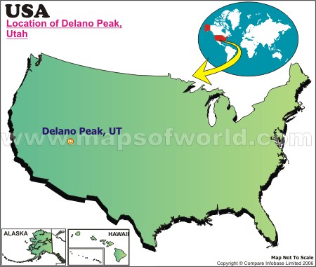 Location Map of Delano Peak, USA