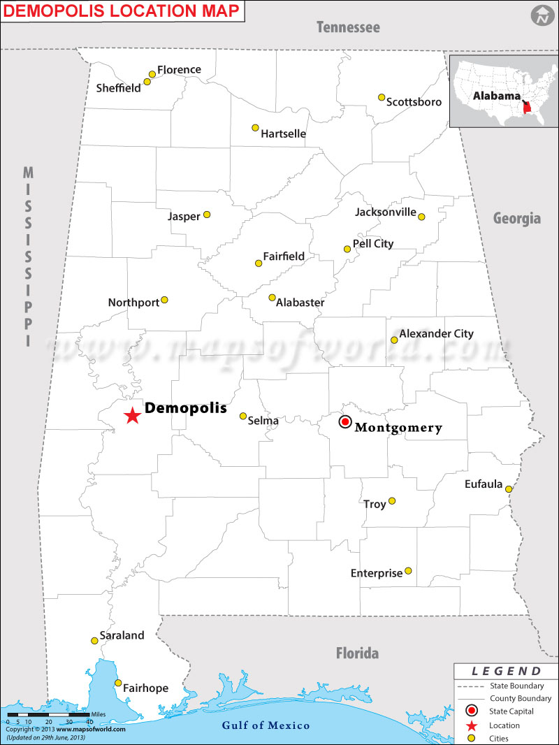 Where is Demopolis located in Alabama