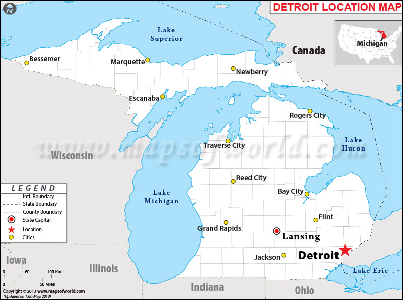 Where is Detroit located in Michigan