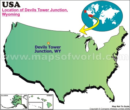 Location Map of Devils Tower Junction, USA