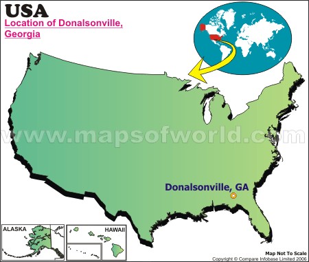 Location Map of Donalsonville, USA