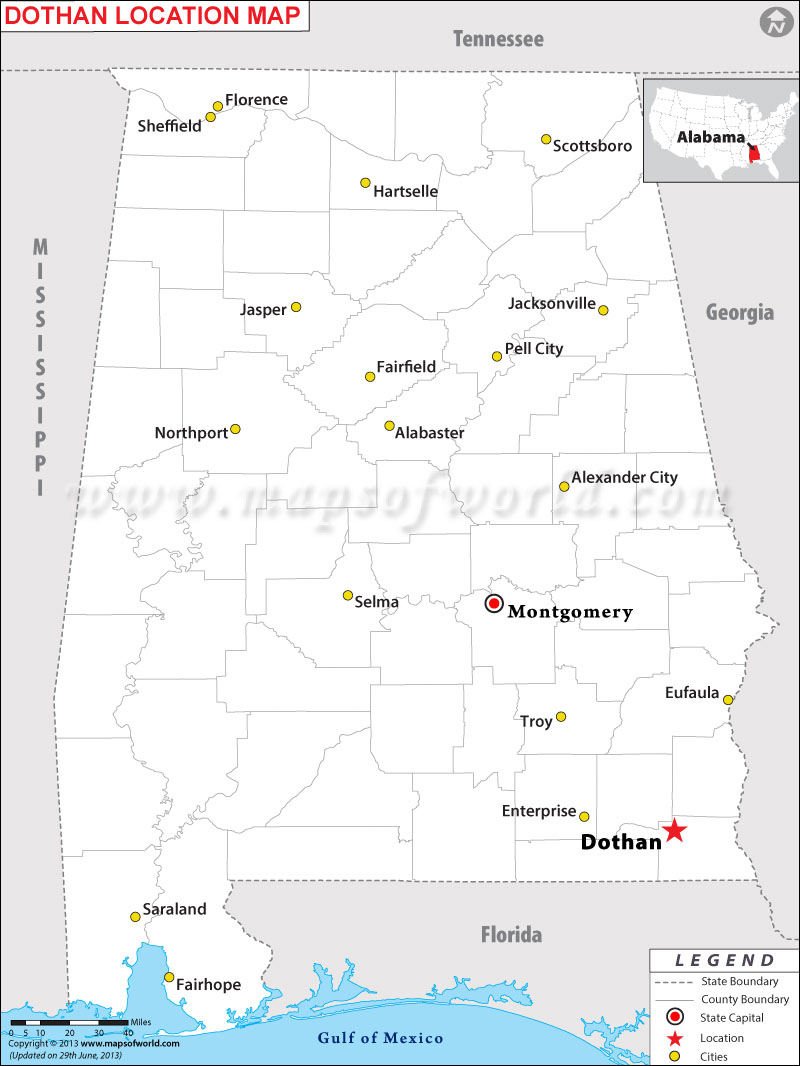 Where is Dothan located in Alabama