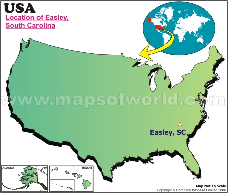 Location Map of Easley, USA