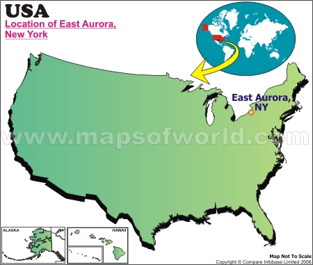 Location Map of East Aurora, USA