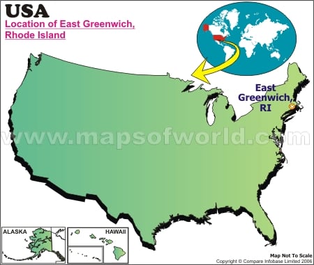 Location Map of East Greenwich, USA