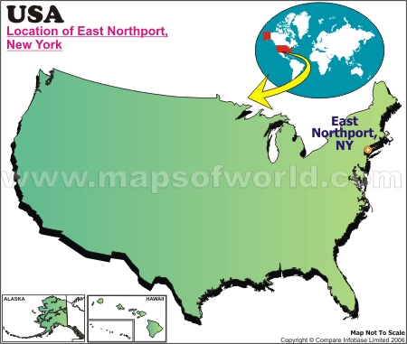 Location Map of East Northport, USA