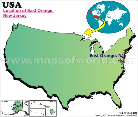 Location Map of East Orange, USA