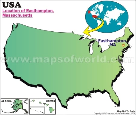 Location Map of Easthampton, USA