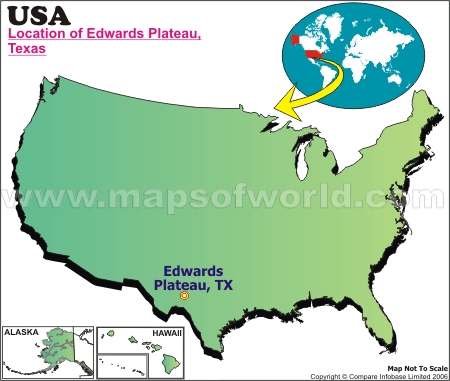 Location Map of Edwards Plateau, USA