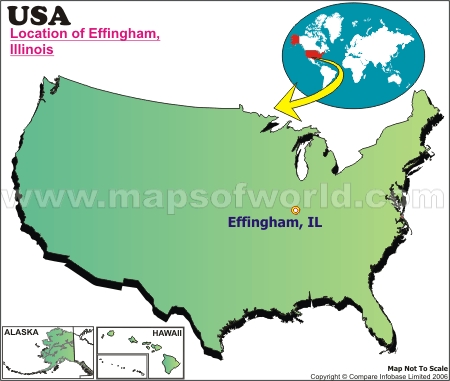 Location Map of Effingham, USA