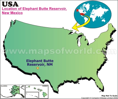 Location Map of Elephant Butte Reservoir, USA