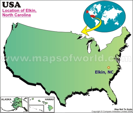 Location Map of Elkin, USA
