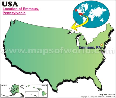 Location Map of Emmaus, USA