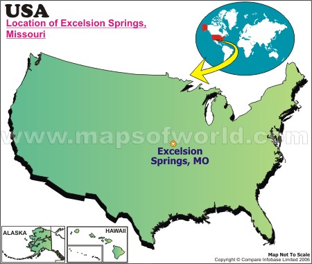 Location Map of Excelsion Springs, USA