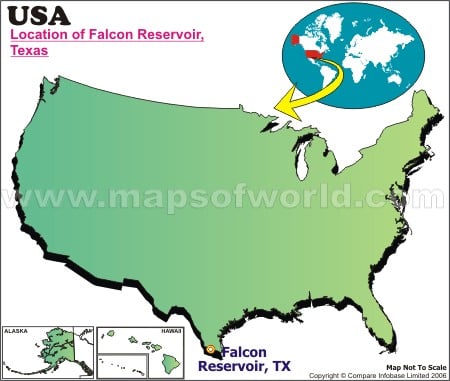 Location Map of Falcon Reservoir, USA