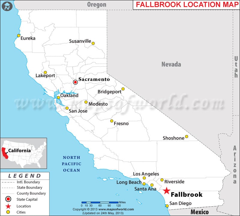 Where is Fallbrook located in California