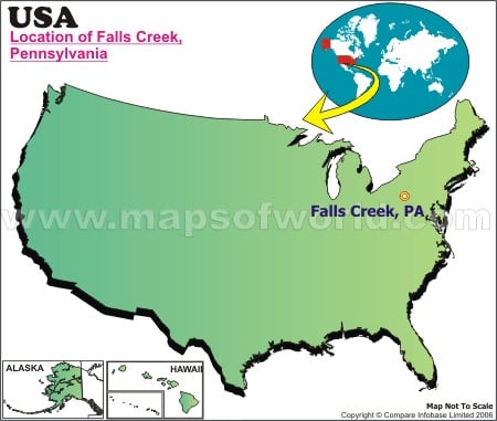 Location Map of Falls Creek, USA