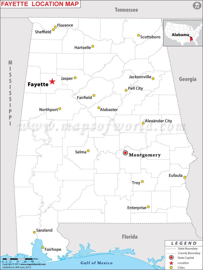Where is Fayette located in Alabama