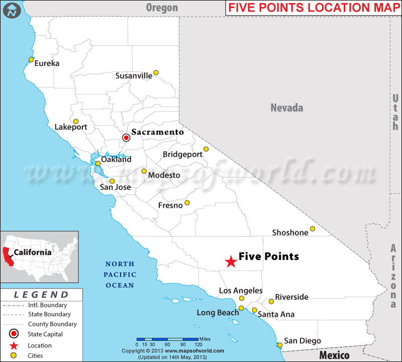 Where is Five Points located in California