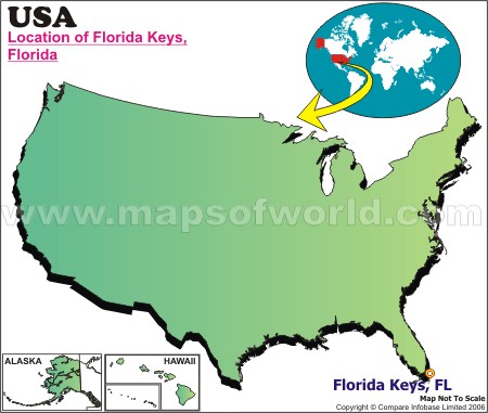 Location Map of Florida Keys, USA