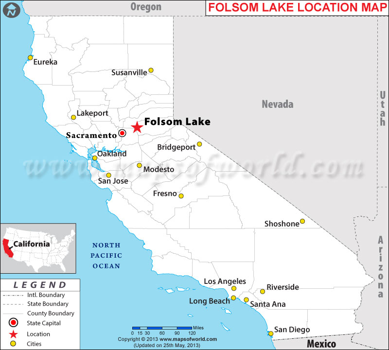 Where is Folsom Lake located in California