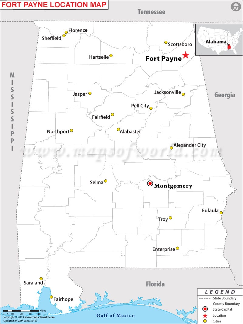 Where is Fort Payne located in Alabama