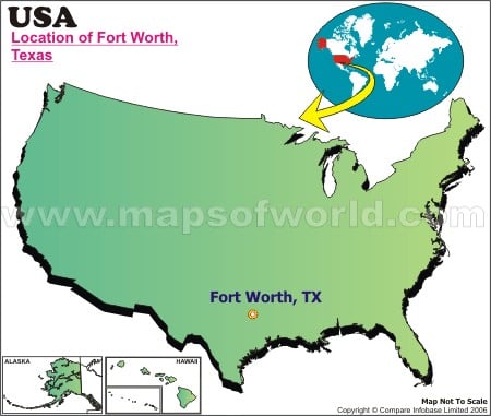 Location Map of Fort Worth, USA