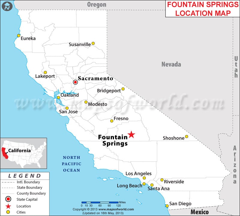 Where is Fountain Springs located in California