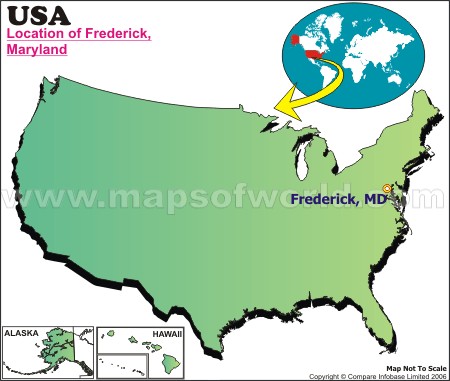Location Map of Frederick, Md., USA