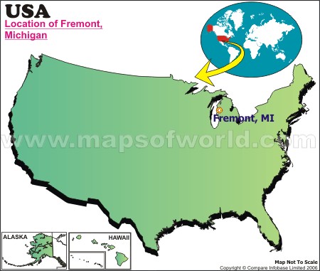 Location Map of Fremont, Mich., USA