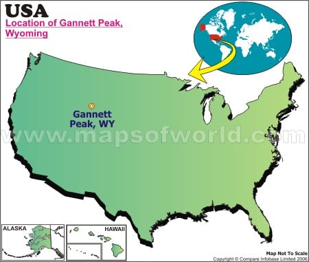 Location Map of Gannett Peak, USA