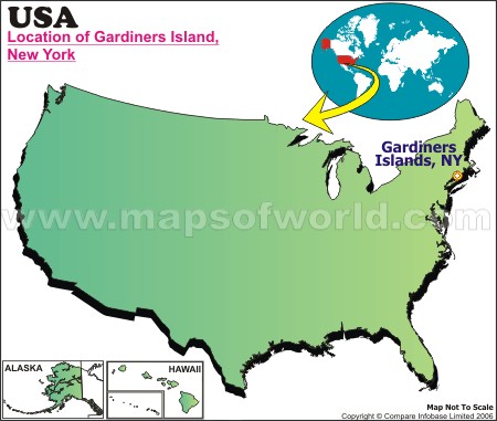 Location Map of Gardiners I., USA