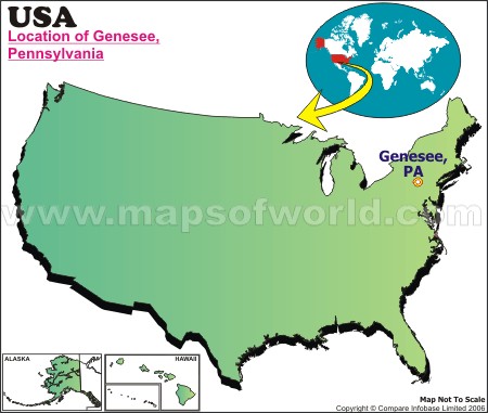 Location Map of Genesee, Pa., USA