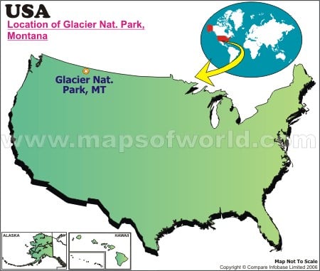 Location Map of Glacier Nat. Park, USA
