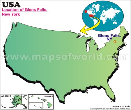 Location Map of Glens Falls, USA