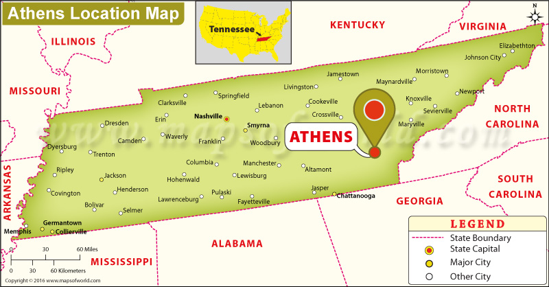 Where is Athens , Tennessee