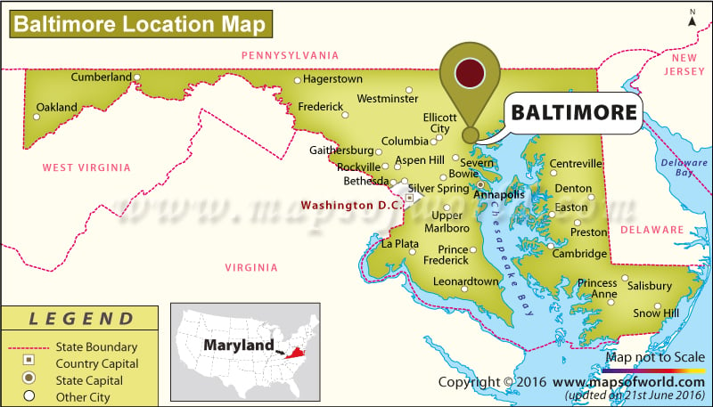 Where Is Baltimore Located In Maryland Usa