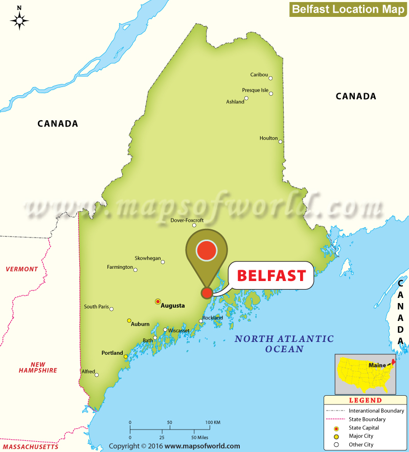 Where is Belfast , Maine