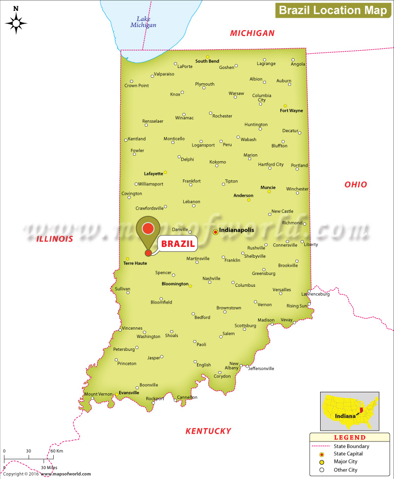 indiana on the map Brazil In Indiana indiana on the map