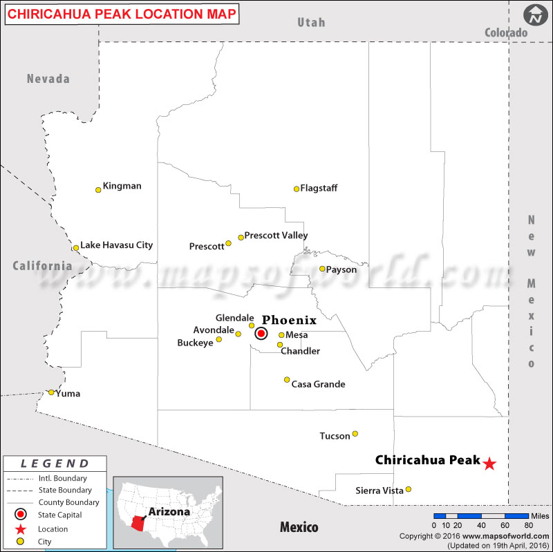 Where is Chiricahua Peak, Arizona