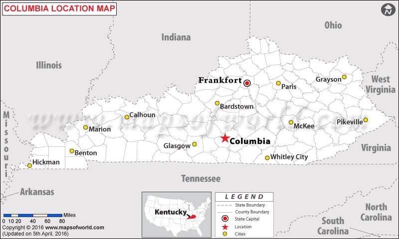 Where is Columbia , Kentucky