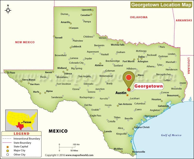 Where Is Georgetown Located In Texas Usa