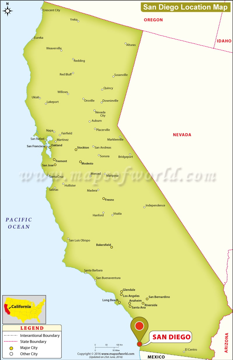 Where Is San Diego Located In California Usa