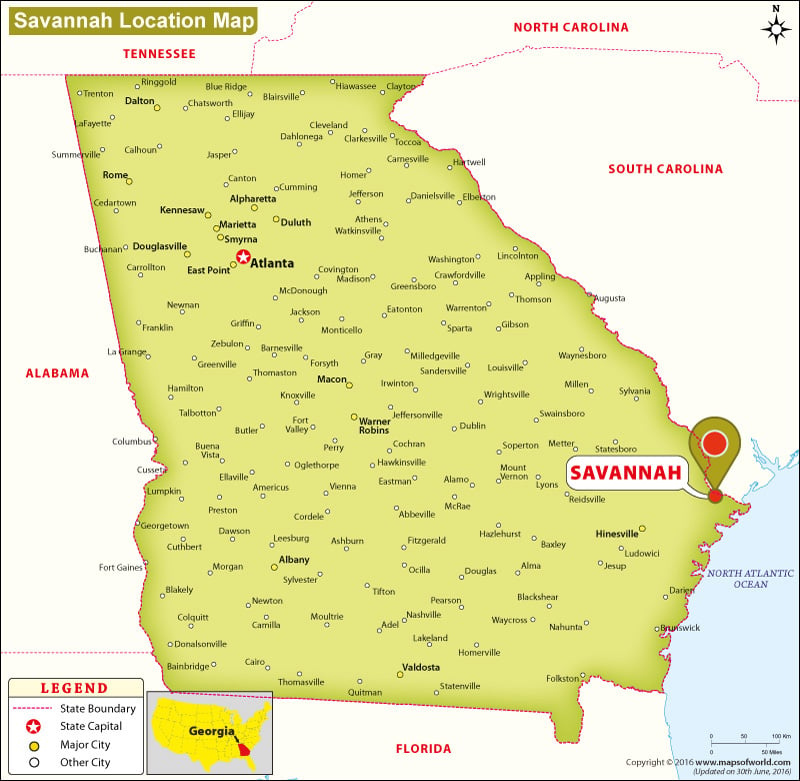 Map From Atlanta To Savannah Ga 