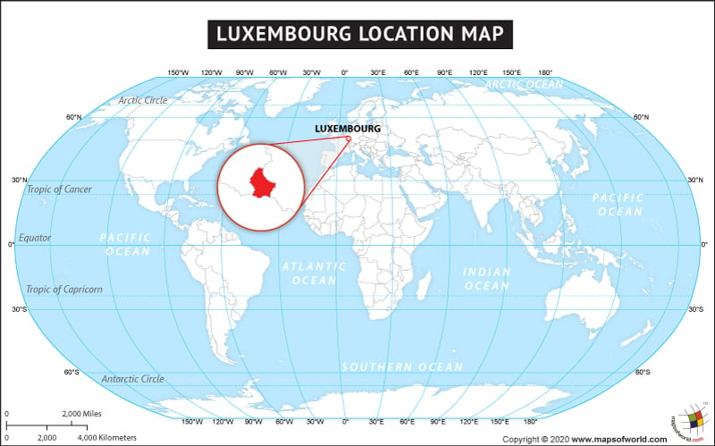 Where Is Luxembourg Located Location Map Of Luxembourg