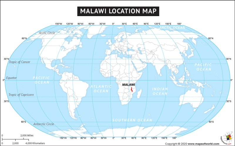 Where Is Malawi Located Location Map Of Malawi