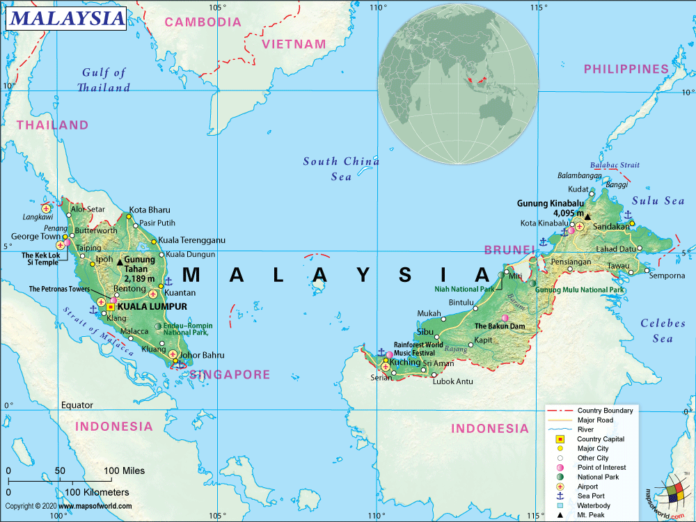 Malaysia Map Map Of Malaysia